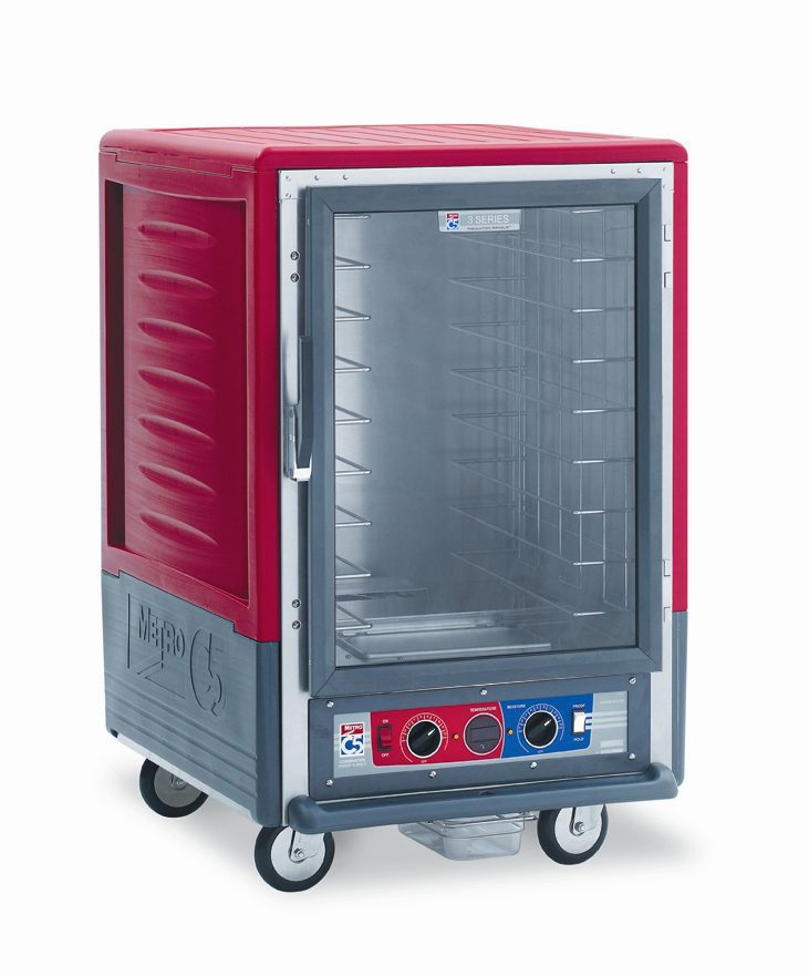 Metro Insulated Holding/Proofing Cabinet, 1/2 Height, Fixed Wire Slides , Red