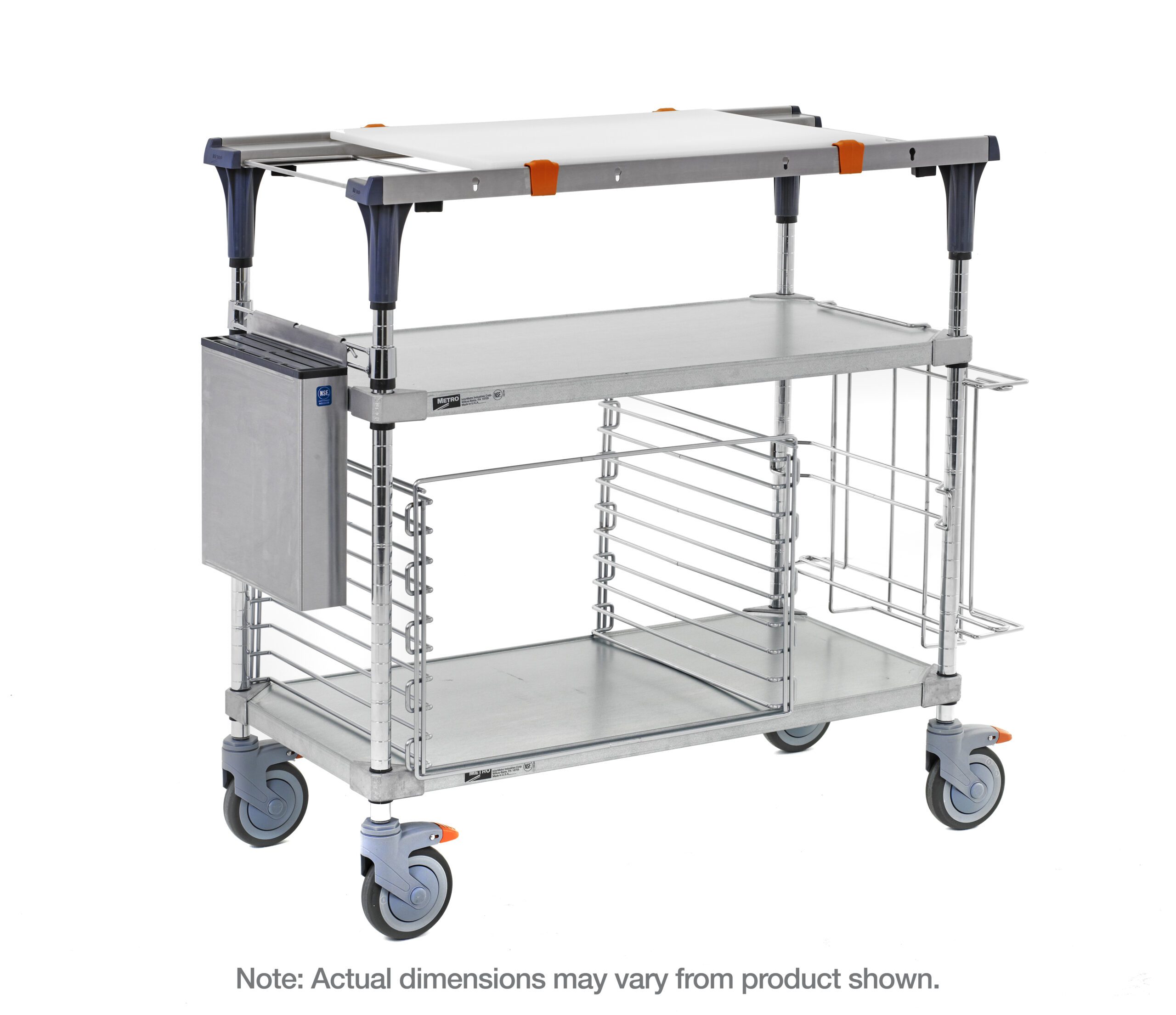 PrepMate MultiStation 30" Prep Station with Accessory Pack 2 Solid top and bottom shelves with Chrome posts