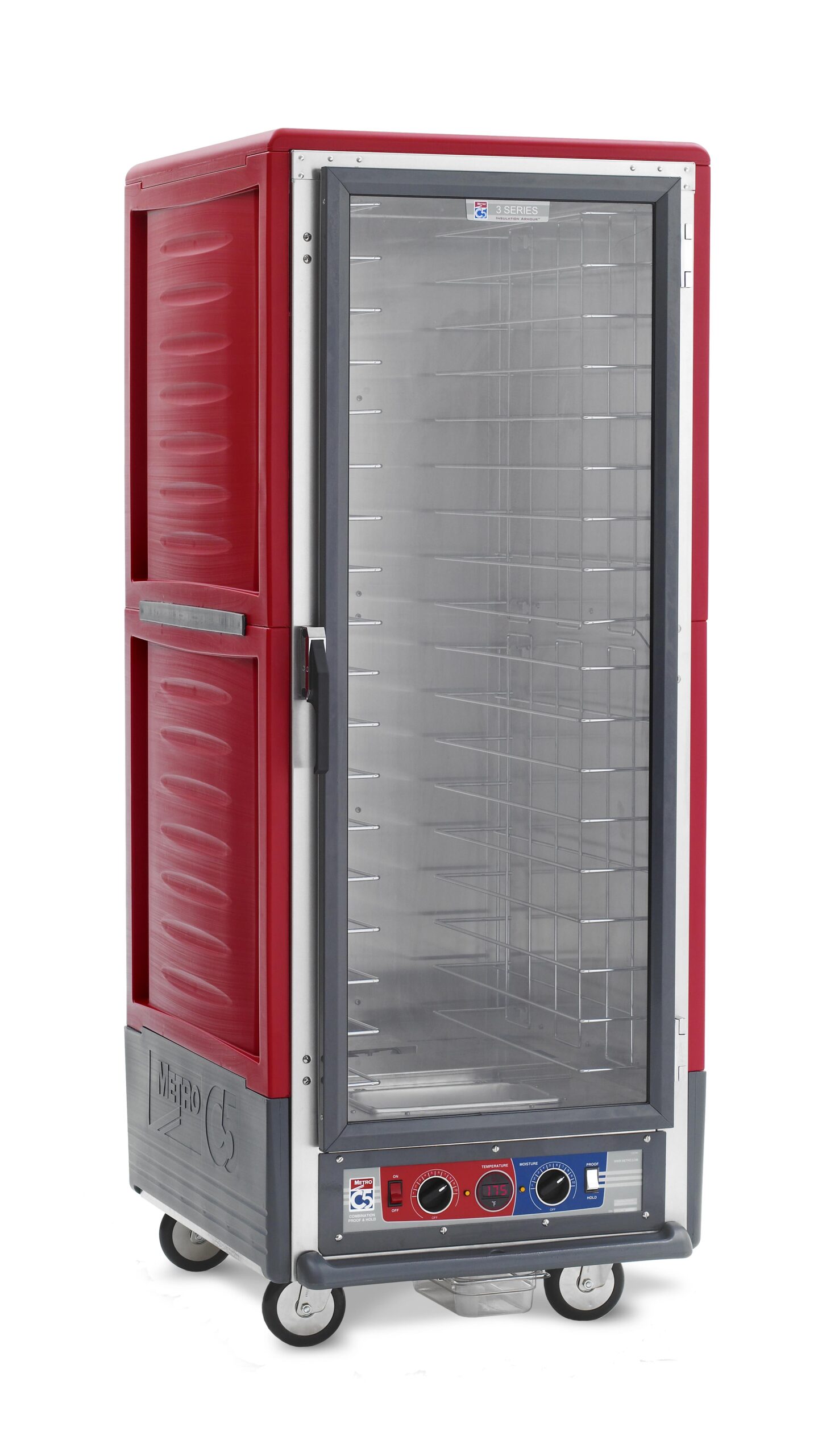 Metro Insulated Holding/Proofing Cabinet, Full Height, Fixed Wire Slides , Red