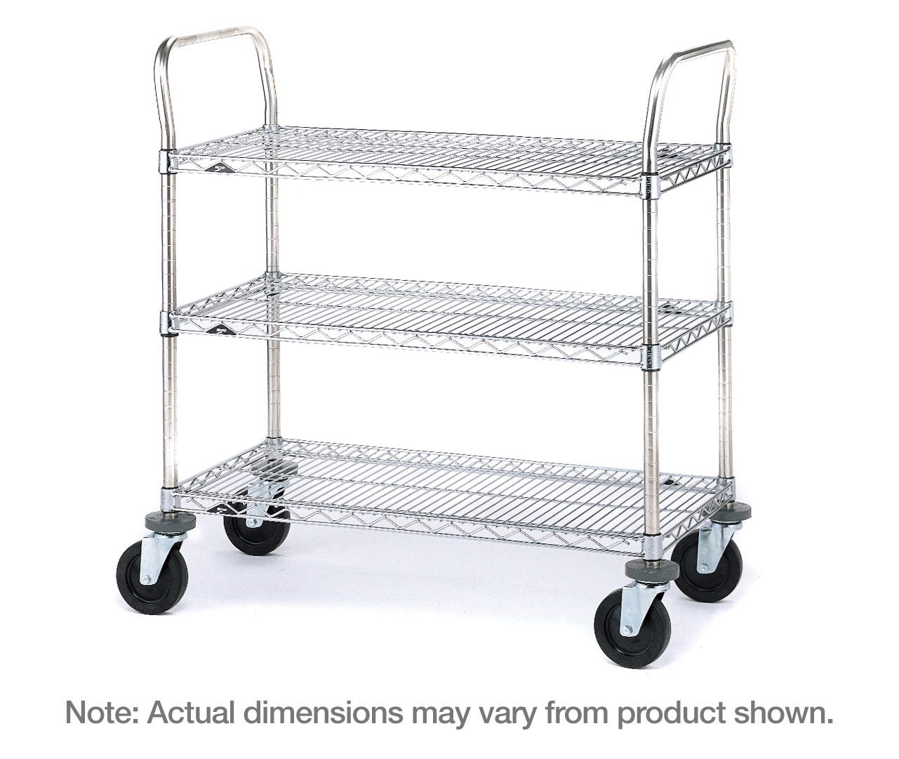 Metro 3SPN43ABR SP Series Utility Cart with 3 Brite Wire Shelves