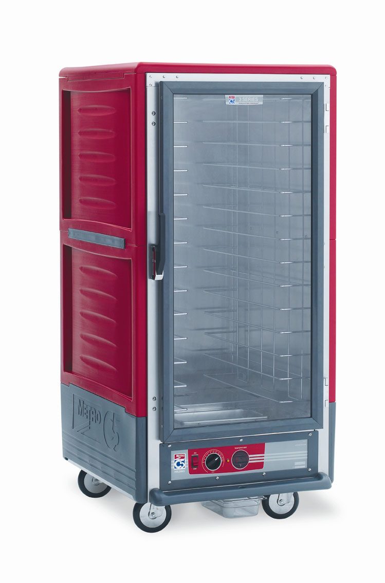 Metro Insulated Holding Cabinet, 3/4 Height, Fixed Wire Slides , Red