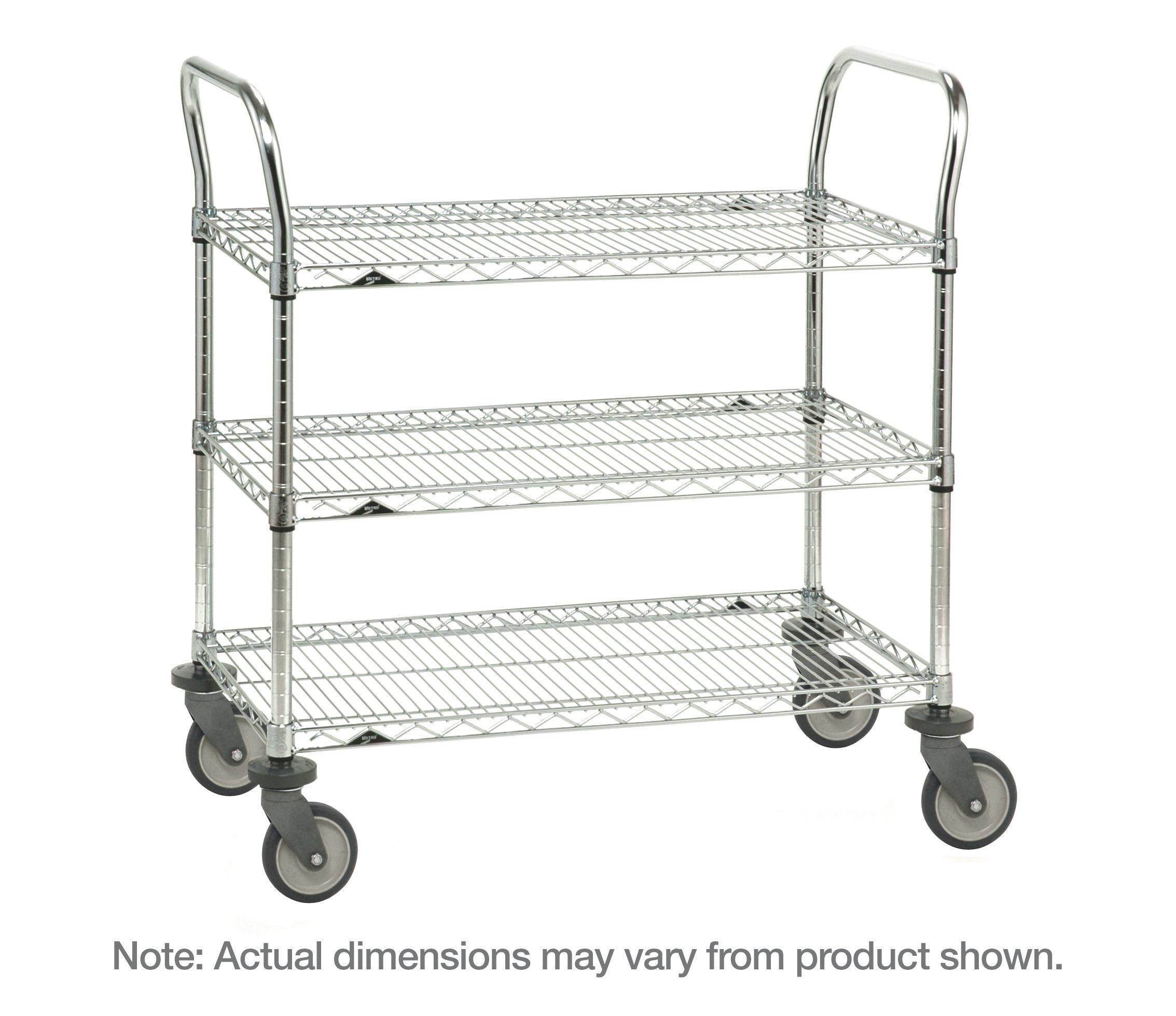 Metro 3SPN56PS SP Series Utility Cart with 3 Steel Wire Shelves