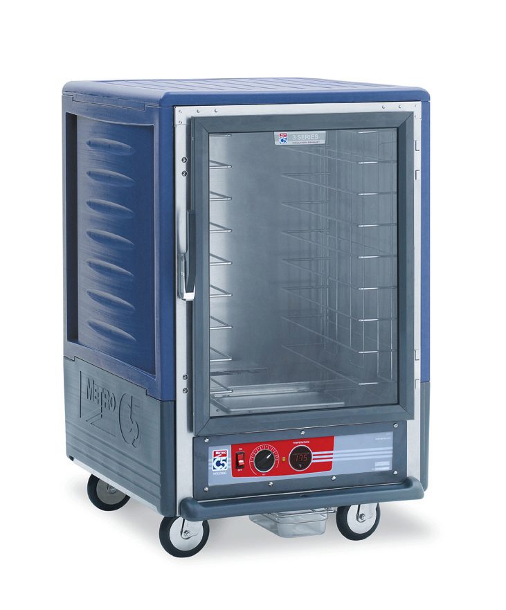 Metro Insulated Holding Cabinet, 1/2 Height, Fixed Wire Slides , Blue