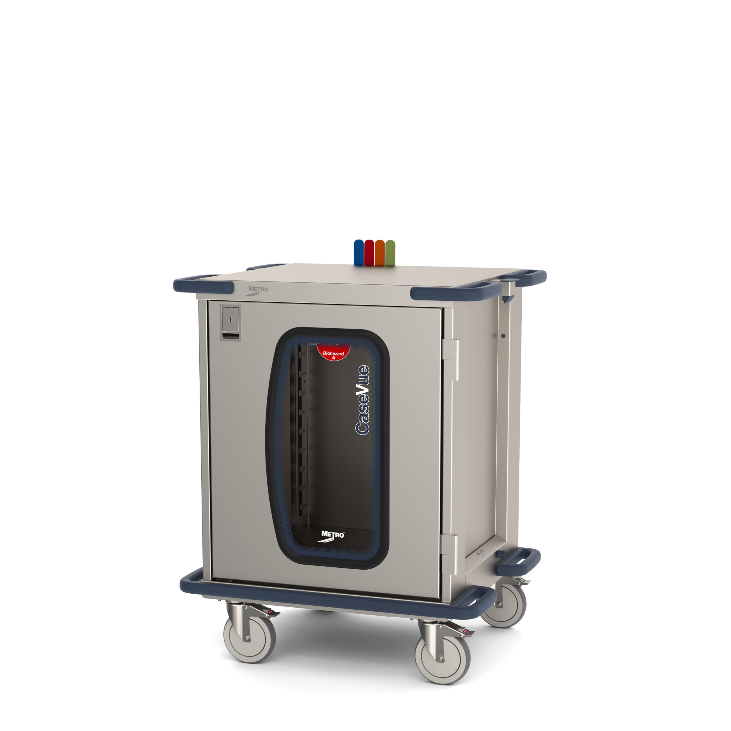 Metro CaseVue CV24LC-NBF Surgical Case Cart and Color Flags "D
