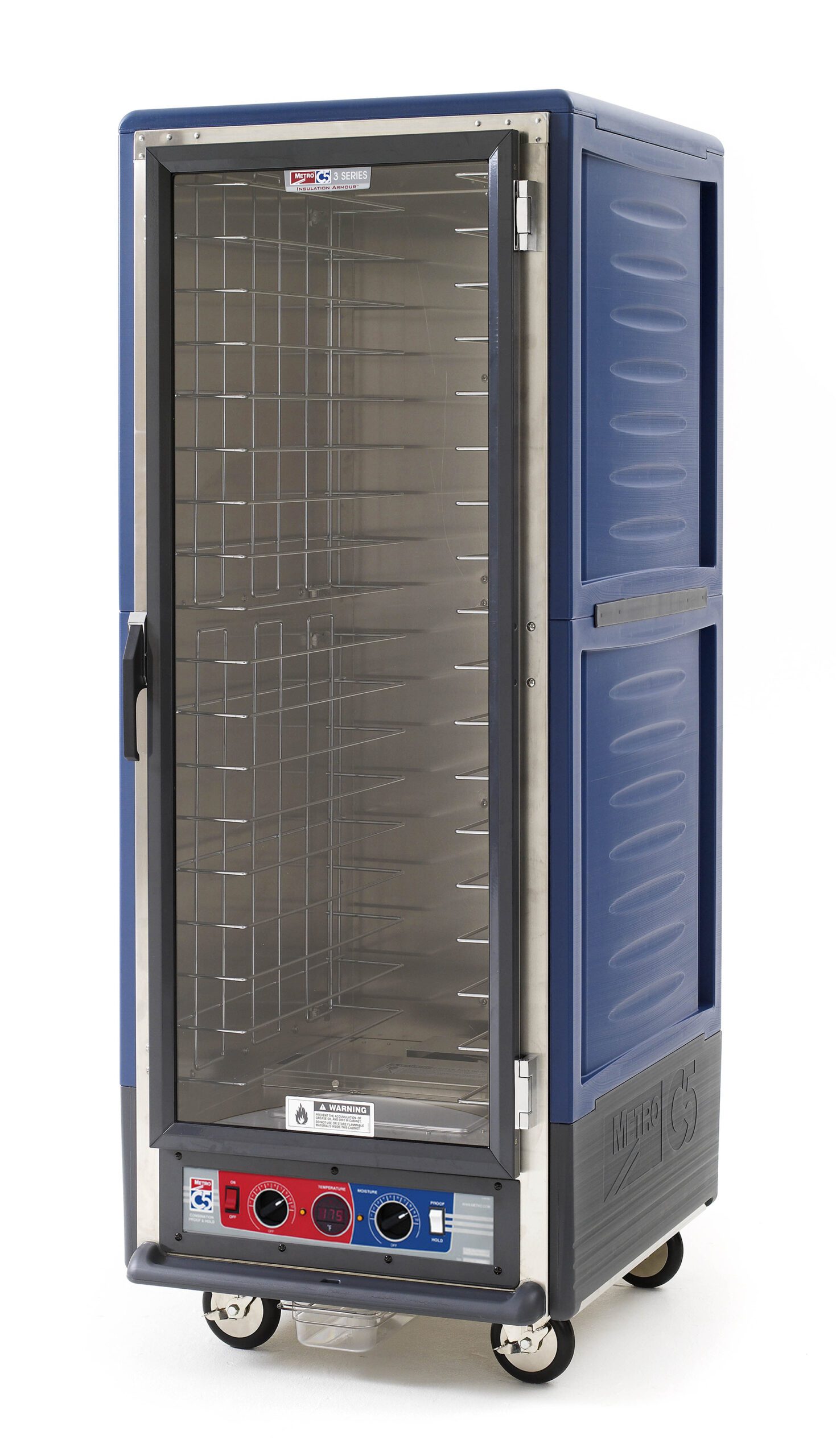 Metro Insulated Holding/Proofing Cabinet, Full Height, Fixed Wire Slides , Blue