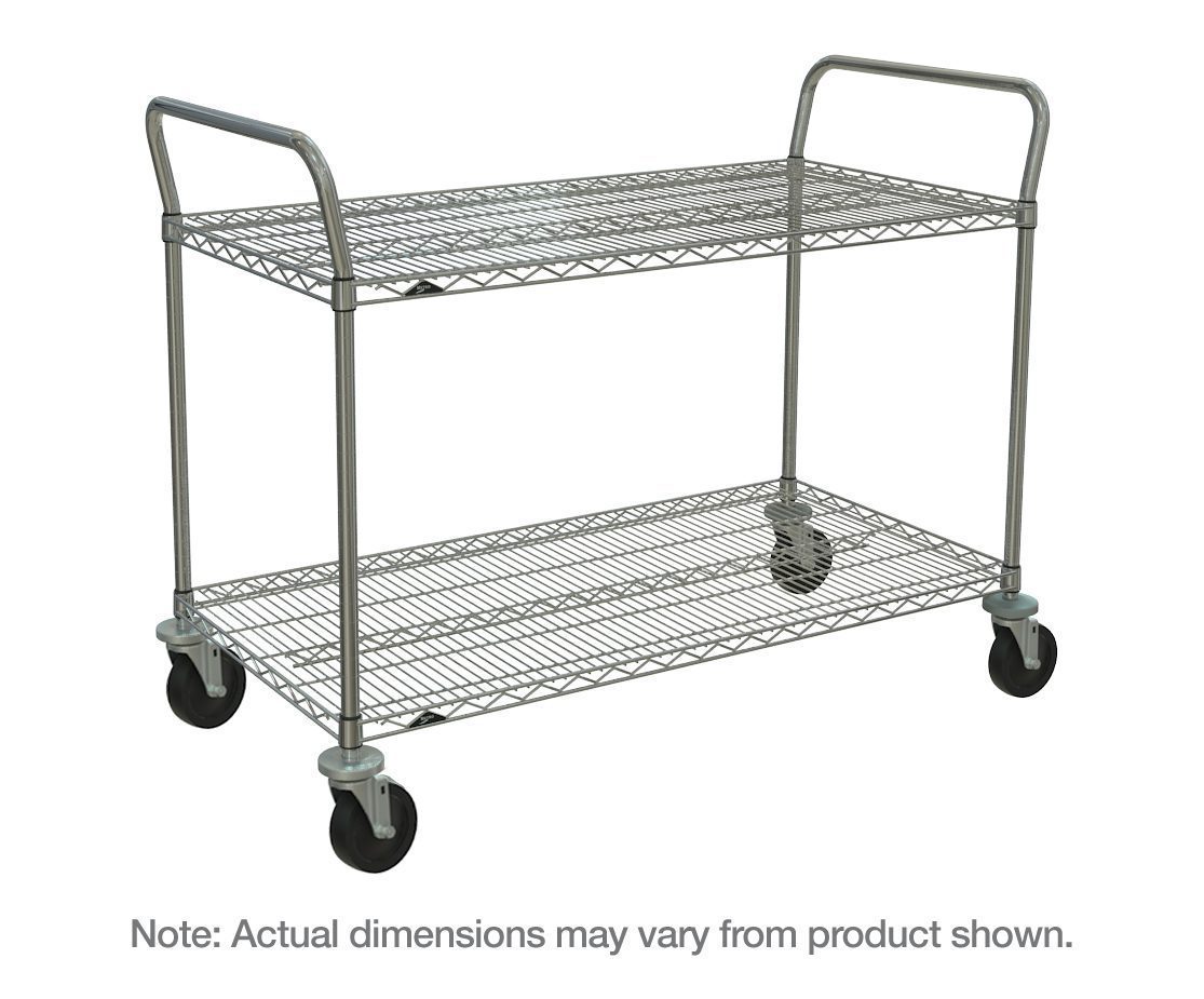 Metro 2SPN53ABR SP Series Utility Cart with 2 Brite Wire Shelves