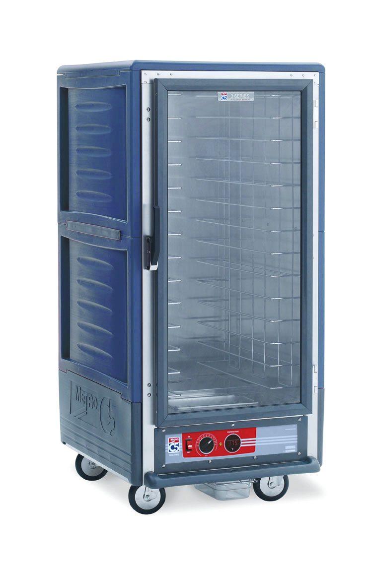 Metro Insulated Holding Cabinet, 3/4 Height, Fixed Wire Slides , Blue