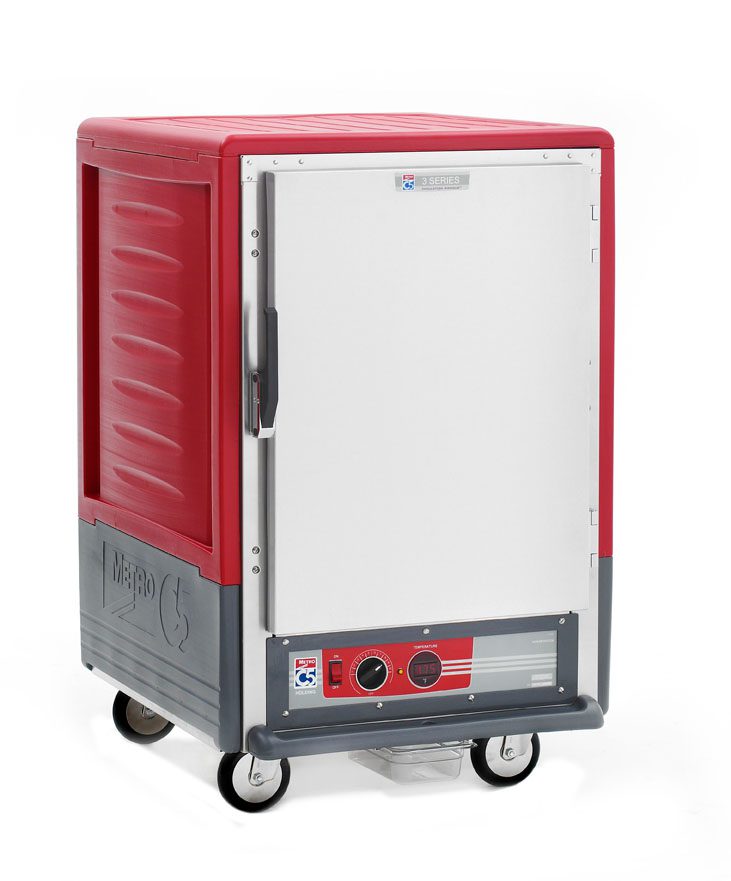 Metro Insulated Holding Cabinet, 1/2 Height, Fixed Wire Slides , Red