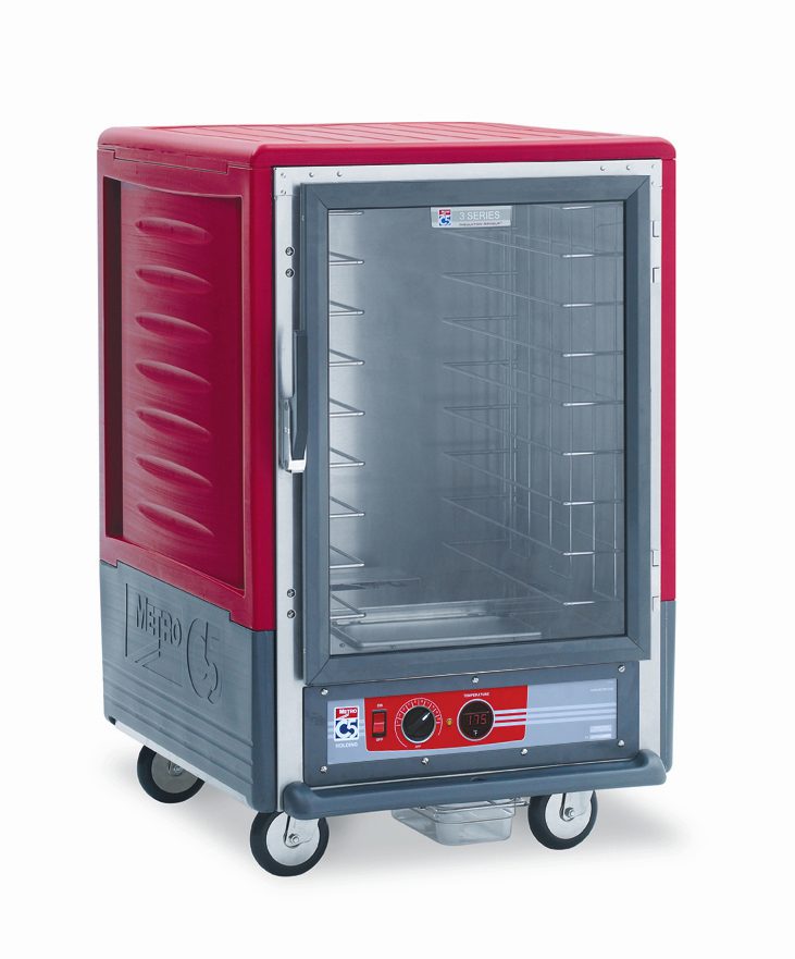 Metro Insulated Holding Cabinet, 1/2 Height, Fixed Wire Slides , Red