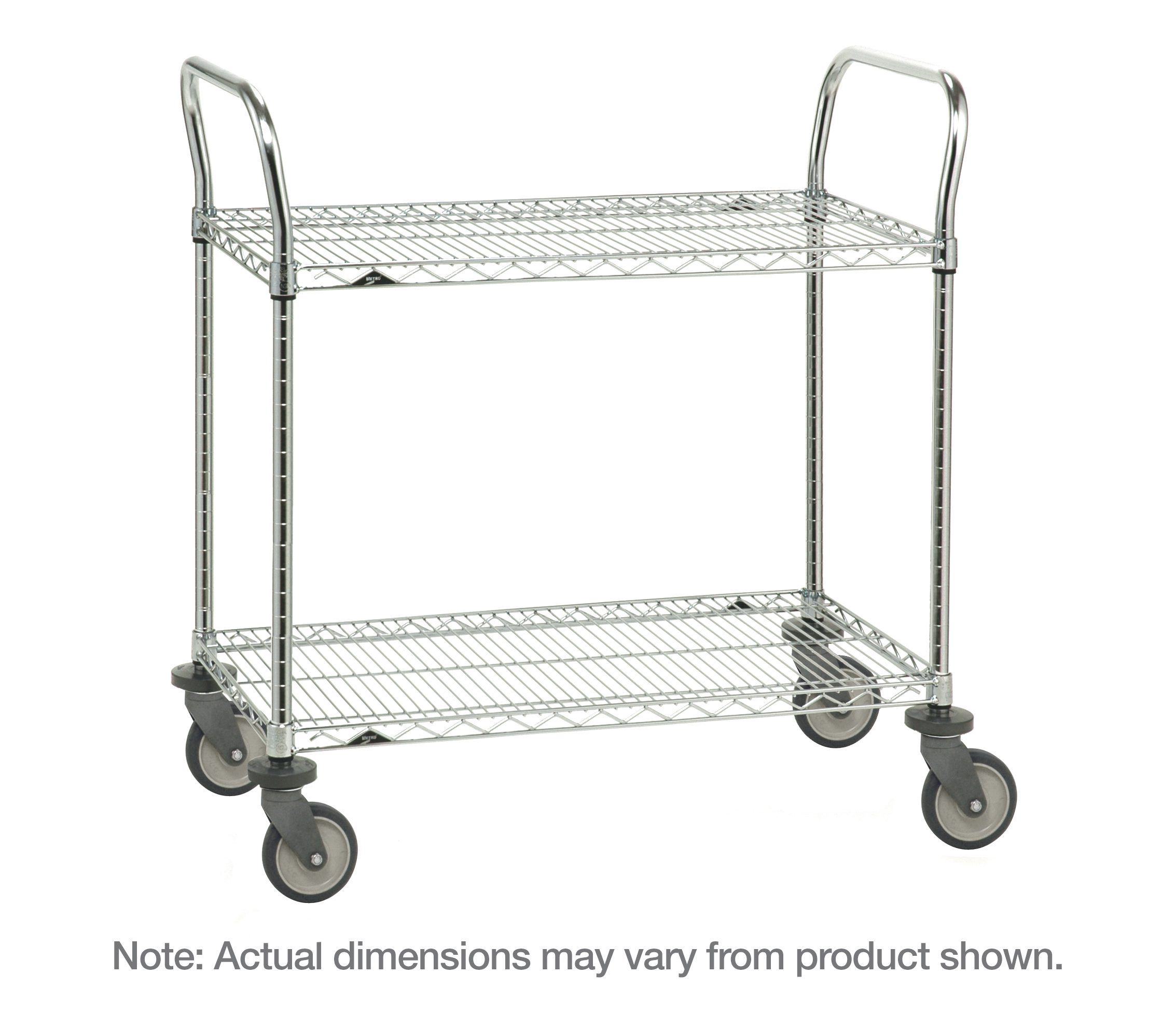 Metro 2SPN53PS SP Series Utility Cart with 2 Steel Wire Shelves