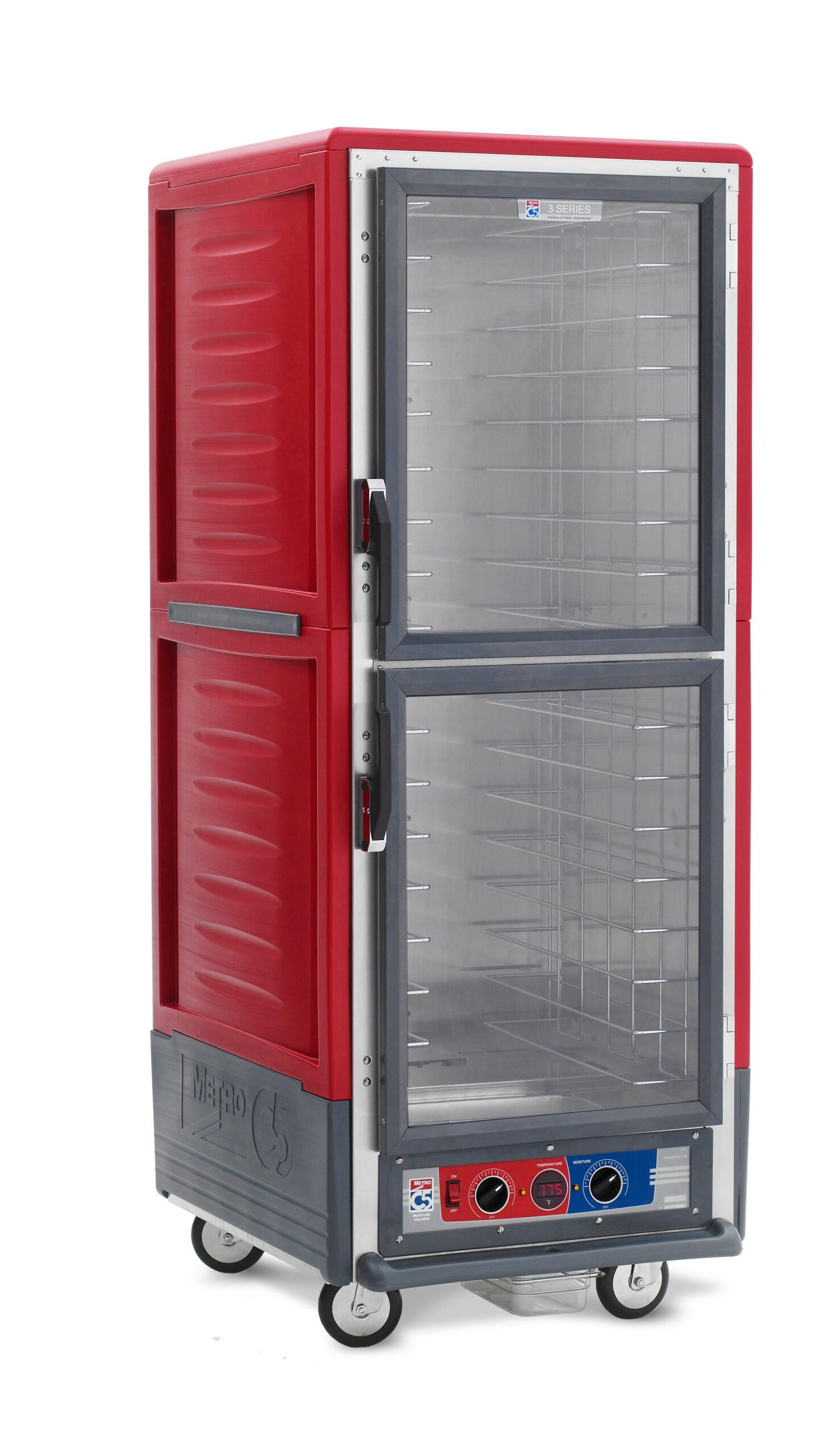 Metro Insulated Moisture Heated Holding/Proofing Cabinet, Full Height, Dutch, Fixed Wire Slides,, 1681- Red