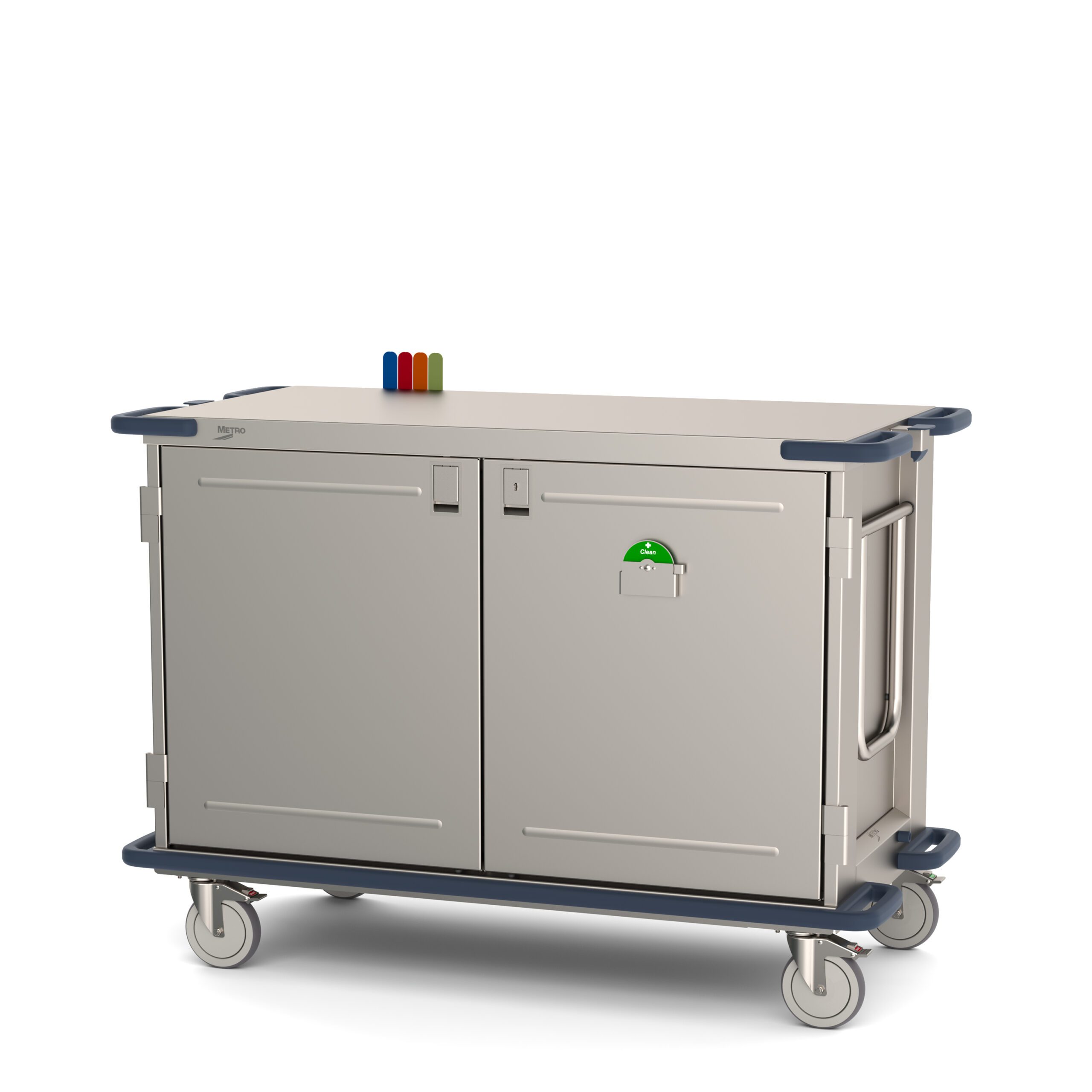 Metro CaseVue CV48LS-NBFH Surgical Case Cart, Color Flags, and Swing-up Handle "D