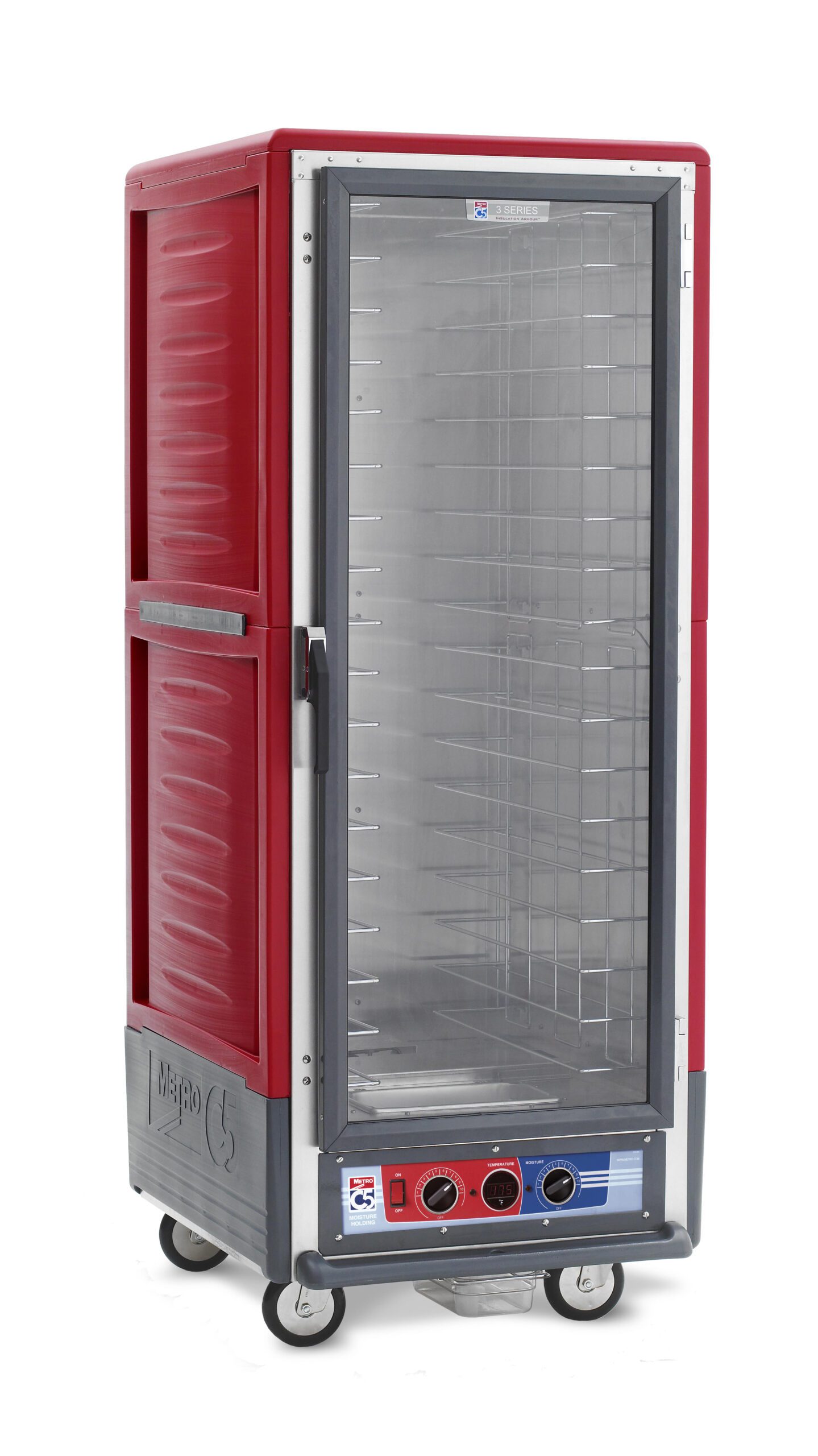 Metro Insulated Moisture Heated Holding/Proofing Cabinet, Full Height, Fixed Wire Slides,, 1681- Red