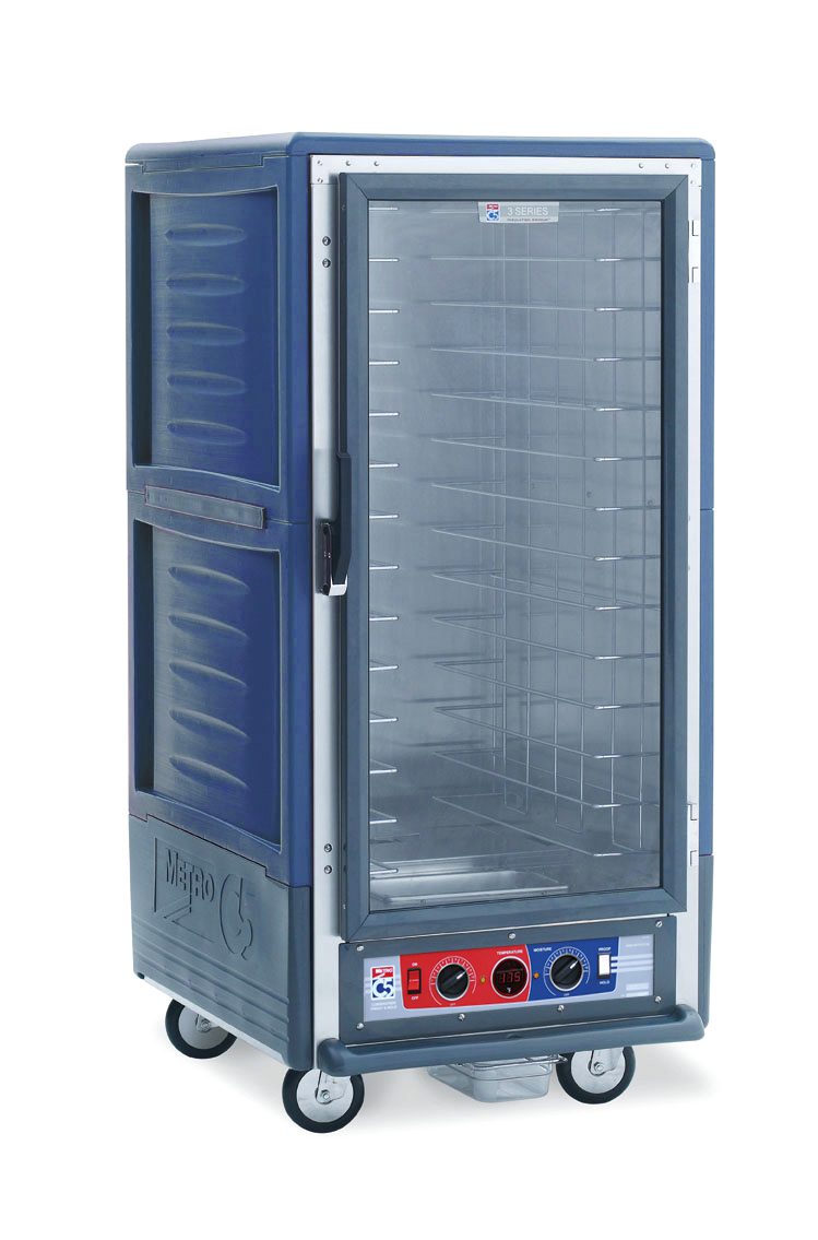 Metro Insulated Holding/Proofing Cabinet, 3/4 Height, Fixed Wire Slides , Blue