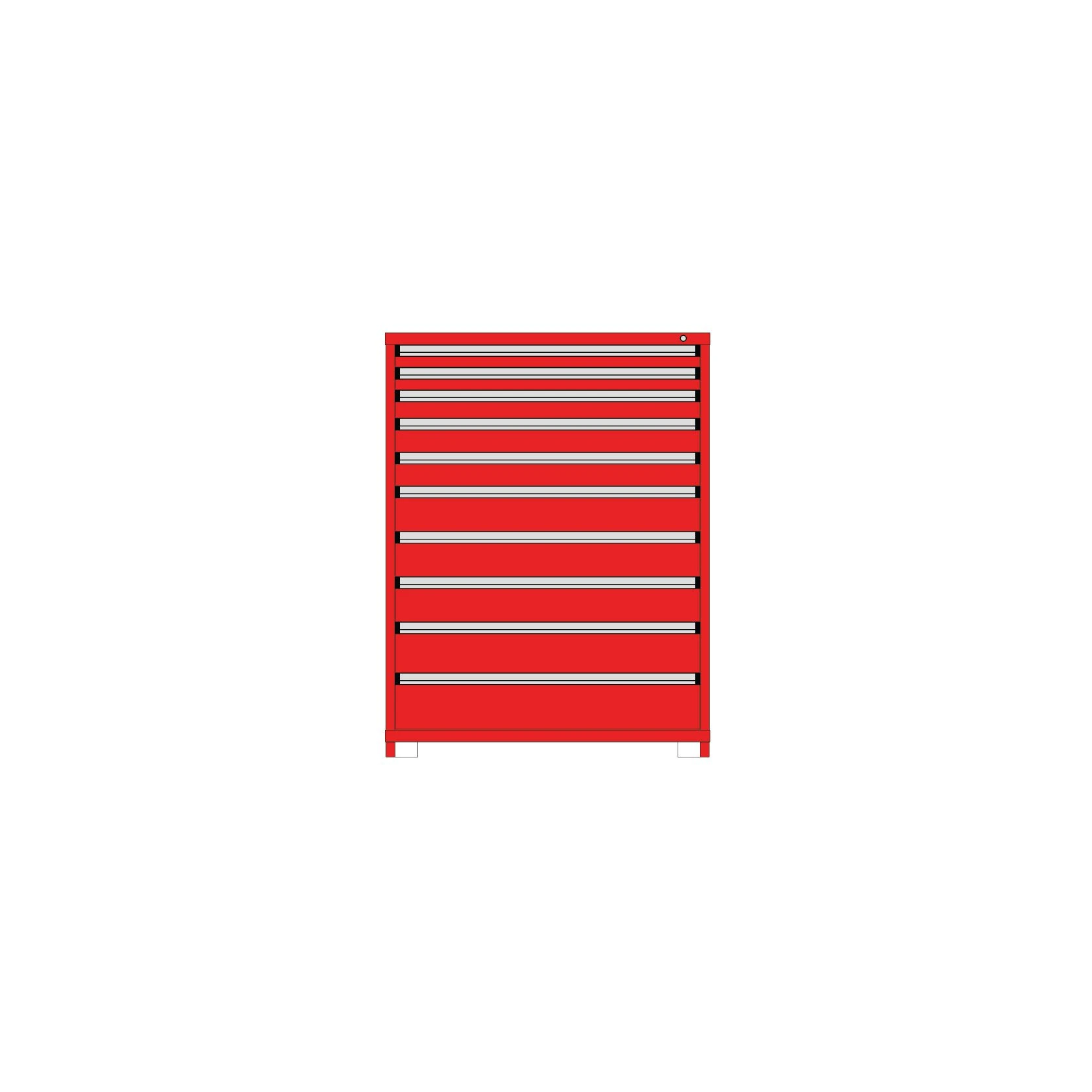 Borroughs Modular Drawer Cabinet Fork Truck Base, 10 Drawers