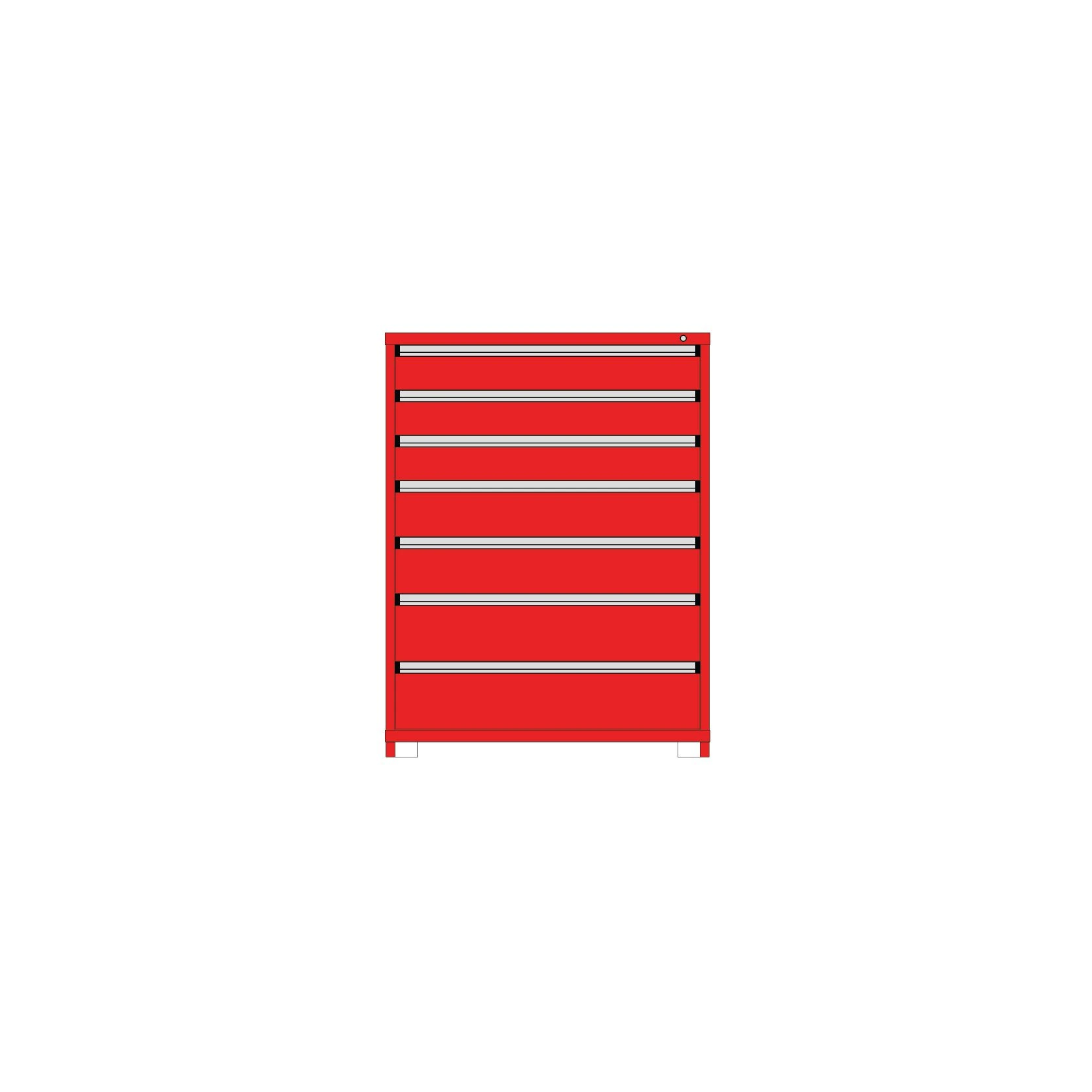 Borroughs Modular Drawer Cabinet Fork Truck Base, 7 Drawers